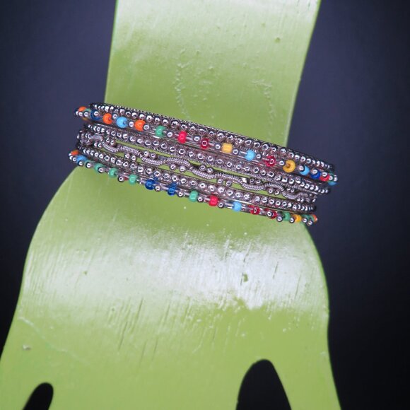 Multicolored Beaded Bangles - Picture 6 of 8